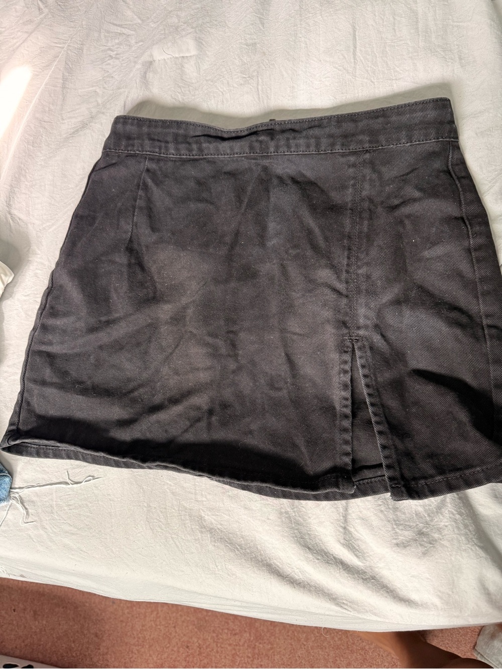 Lioness Black Mini Skirt with Front Slit Detail